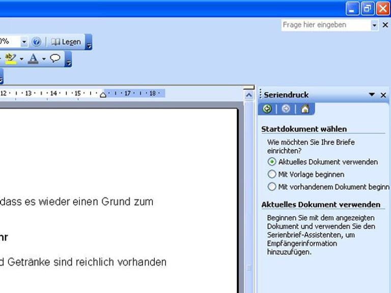 Serienbrief schreiben mit Office 2003