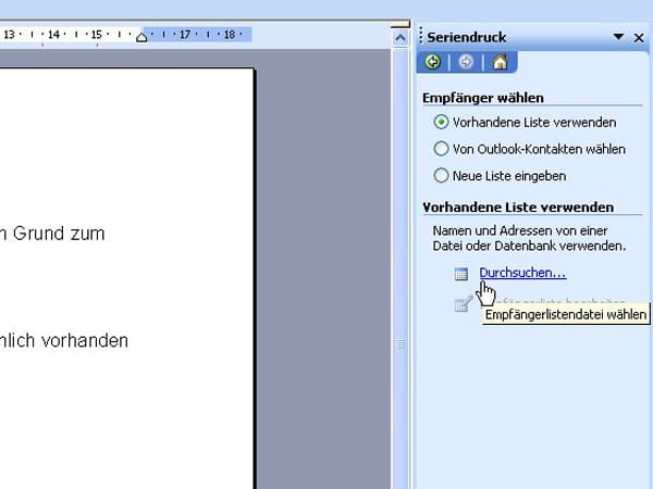 Serienbrief schreiben mit Office 2003