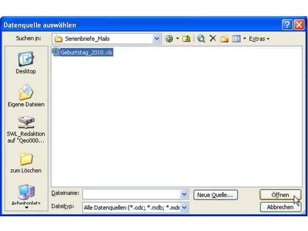 Serienbrief schreiben mit Office 2003