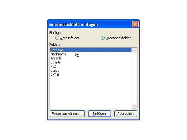 Serienbrief schreiben mit Office 2003