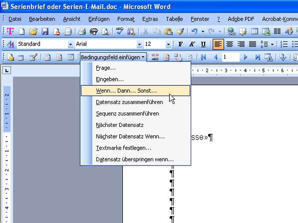 Serienbrief schreiben mit Office 2003