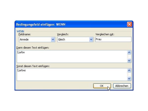 Serienbrief schreiben mit Office 2003