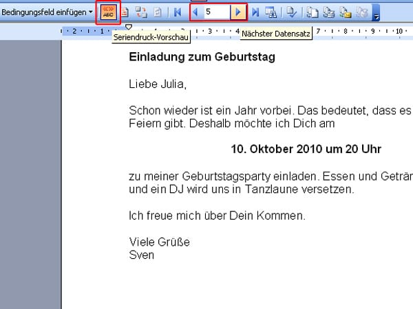 Serienbrief schreiben mit Office 2003