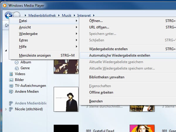 So erstellt der Media Player automatisch Wiedergabelisten