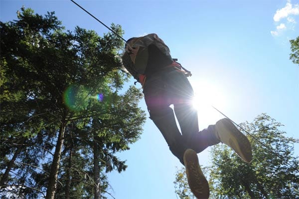 Die Länge der Ziplines addiert sich auf 1620 Meter.