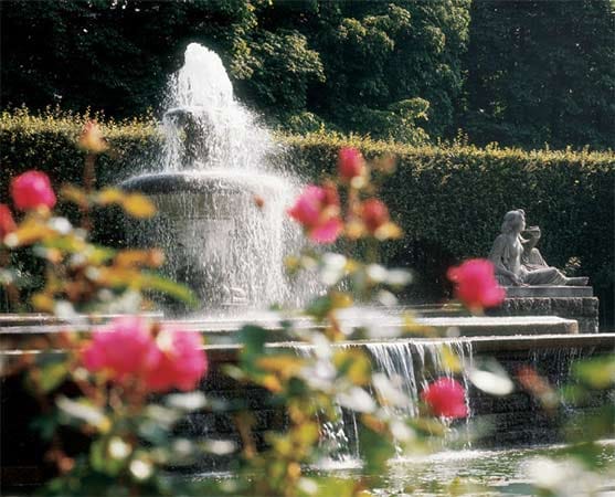 Blick in den Rosengarten von Baden-Baden.
