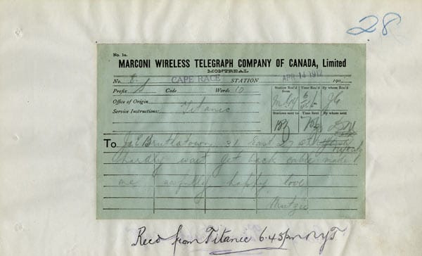 Telegramm von Dorothy Winnifred Gibson an Jules Brulator: "Kann kaum erwarten zurückzukommen, Telegramm machte mich furchtbar glücklich. In Liebe, Mutzie"