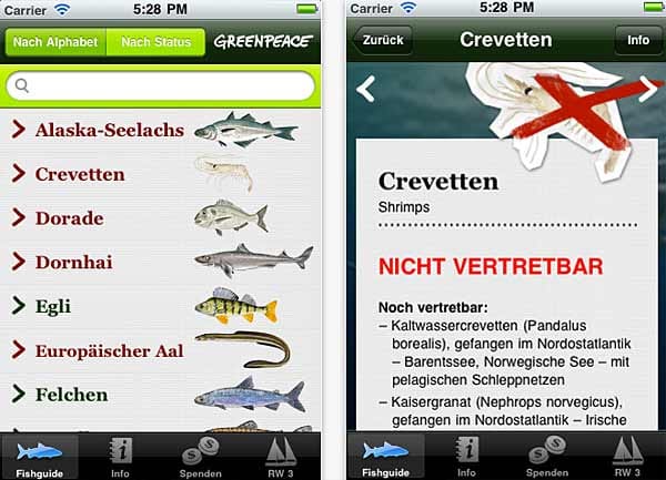 Grüne App: Fisch-Einkaufsführer