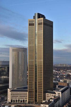 Im Stadtteil Gallus von Frankfurt steht der Tower 185. Die Bezeichnung "185" steht für Meter. Damit ist der Turm zusammen mit dem Main Tower das vierthöchste Gebäude in Deutschland. (Quelle: Emporis)