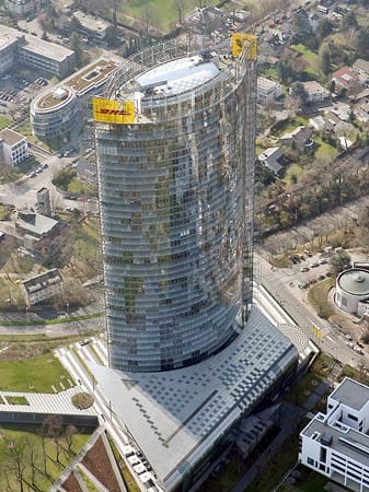 Bonn ist mit dem 163 Meter hohen Post Tower in den Top 10 vertreten. Es ist das höchste Deutsche Gebäude außerhalb der Main-Metropole. (Quelle: Emporis)