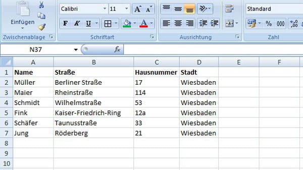 Excel-Spalten mit Inhalt zusammenfassen