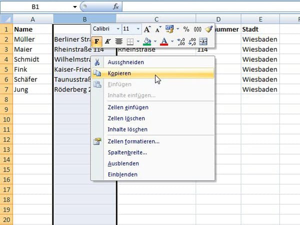 Excel-Spalten mit Inhalt zusammenfassen