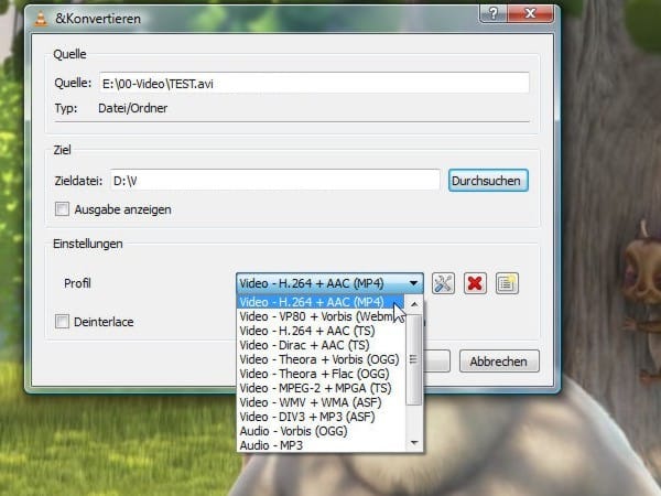 Dateien mit VLC konvertieren
