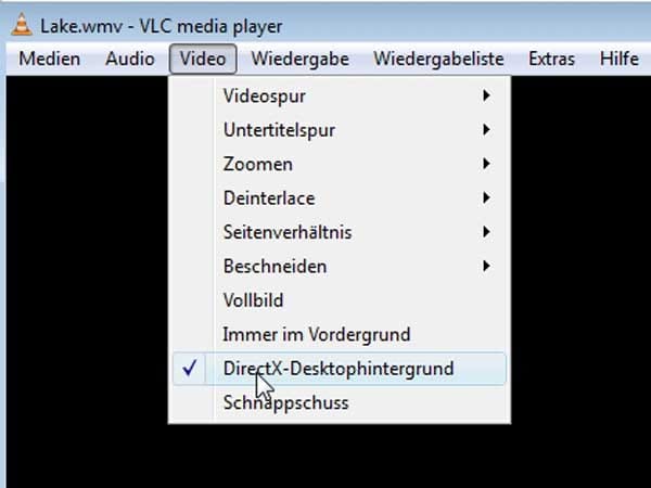 Videos im VLC media player als Wallpaper abspielen