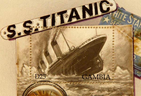 Auch eine gambische Marke erinnert an das stolze Schiff und sein Schicksal.