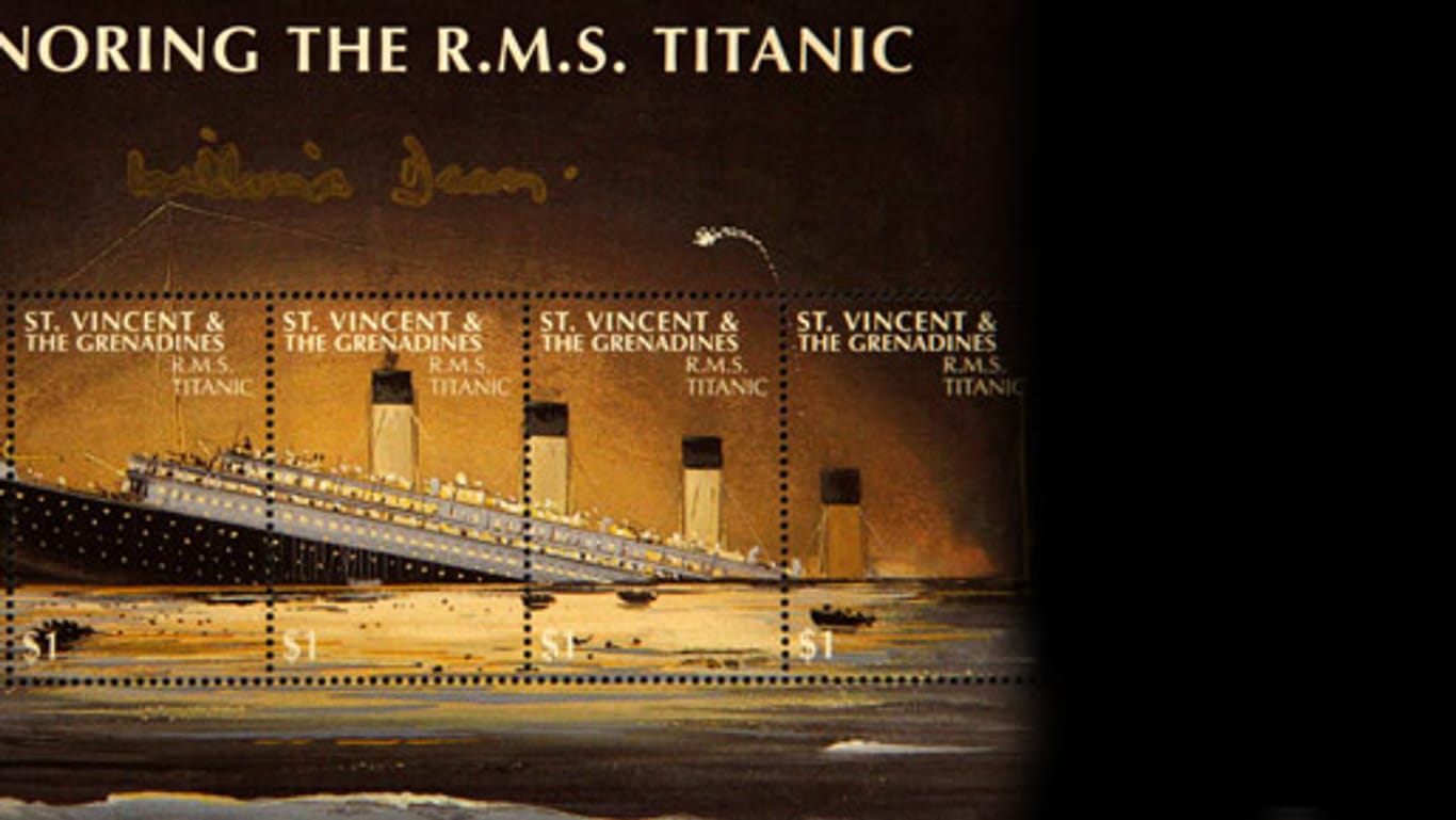 Sammlerstück: Sonder-Briefmarken aus St. Vincent und den Grenadinen zur Erinnerung an den Untergang der Titanic
