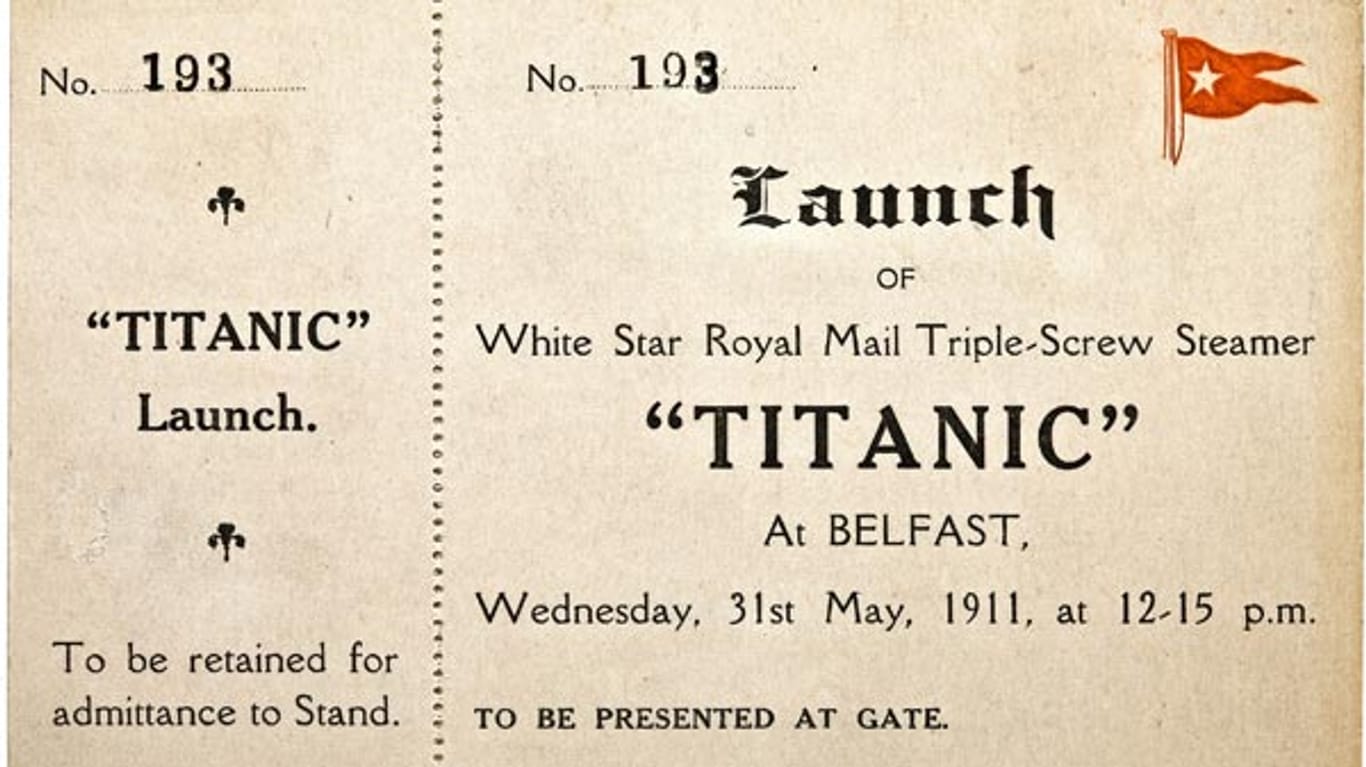 Auch ein Ticket für den Stapellauf der legendären "Titanic" kam beim Auktionshaus Bonhams unter den Hammer