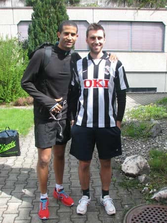 Piller (l.) mit seinem Freund Sasa Petrovic. Er begleitete ihn einen Großteil der ersten Etappe. Piller (l.) mit seinem Freund Sasa Petrovic. Er begleitete ihn einen Großteil der ersten Etappe.