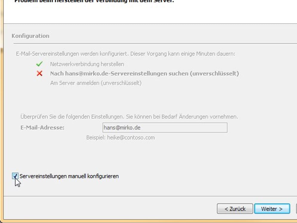 Ihr Konto Kann Momentan Leider Nicht Eingerichtet Werden E-Mail-Konten einrichten und pflegen