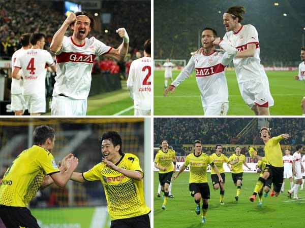 Top: Das 4:4 zwischen Borussia Dortmund und dem VfB Stuttgart geht als eines der begeisterndsten Spiele in die Bundesliga-Geschichte ein. 2:0 führt der BVB zunächst (Kagawa, Blaszczykowski), ehe die Gäste die Partie durch Tore von Ibisevic und zweimal Schieber auf 3:2 drehen.