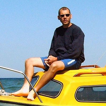 Uwe Böhnhardt auf einem Boot, 2004...