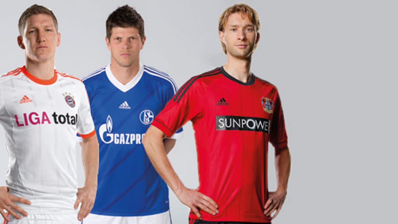 t-online.de zeigt die Bundesliga-Trikots 2012/2013.