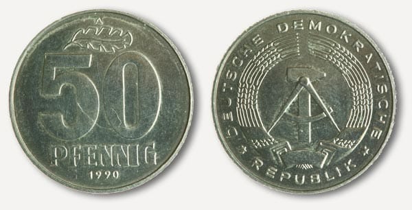50-Pfennig-Münze der DDR