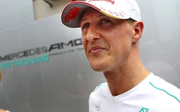 Michael Schumacher nach dem Crash: gesund, aber alles andere als glücklich.