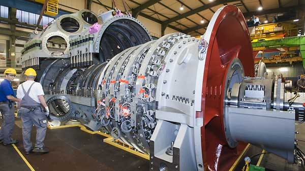 Die Turbine für das neue Gaskraftwerk in Düsseldorf