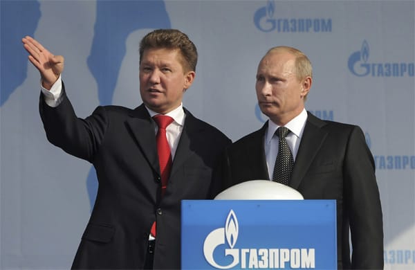 Konzernchef Alexei Miller und Wladimir Putin