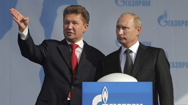 Konzernchef Alexei Miller und Wladimir Putin
