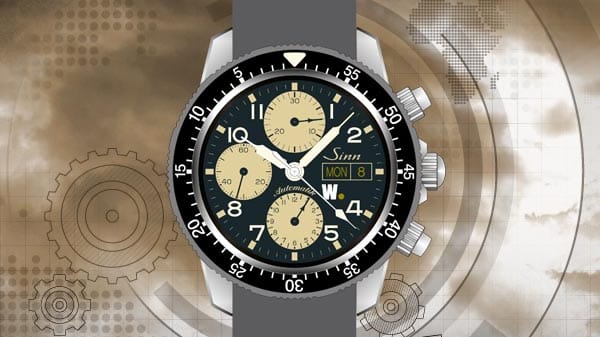 Entwurf "Nightfall" Fliegerchronograf Sinn 103 St Sa: Natostrap Grau - graues Textil-Durchzugsband.