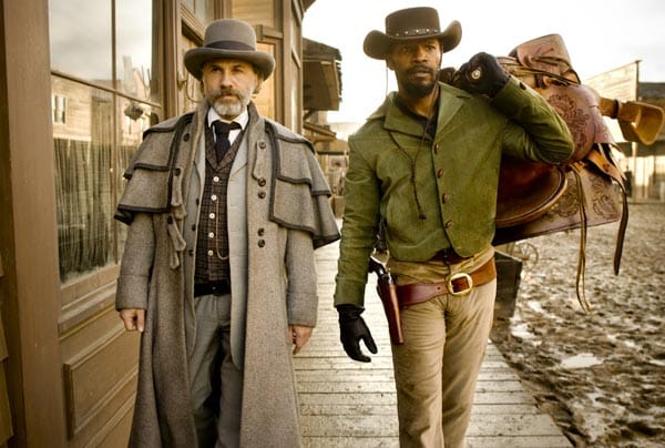 Zwei gegen den Rest der Welt: In Quentin Tarantinos neuem Film "Django Unchained" spielt Christoph Waltz (li.) den deutschstämmigen Kopfgeldjäger Dr. King Schultz und Jamie Foxx den ehemaligen Sklaven Django.