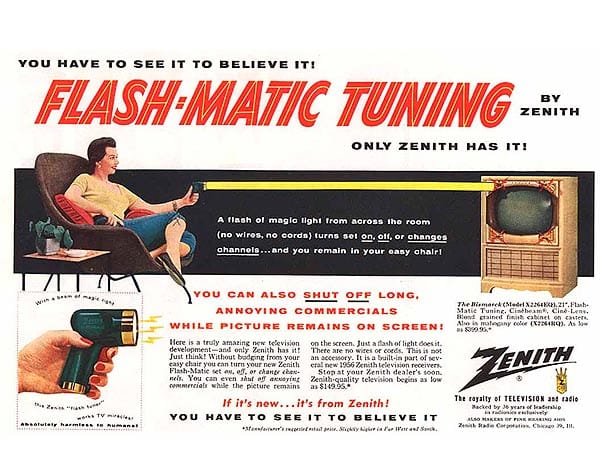 Werbe-Anzeige für "Flash-Matic" Werbe-Anzeige für "Flash-Matic"