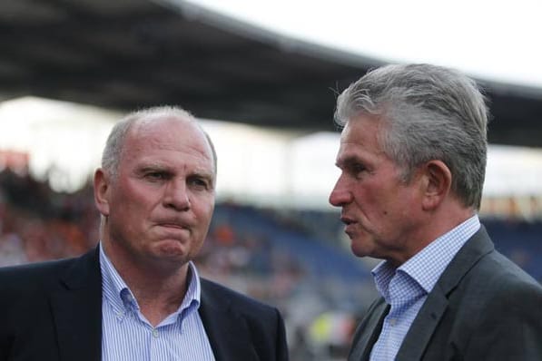 Uli Hoeneß (li.) und Jupp Heynckes gehen wohl bald getrennte Wege.