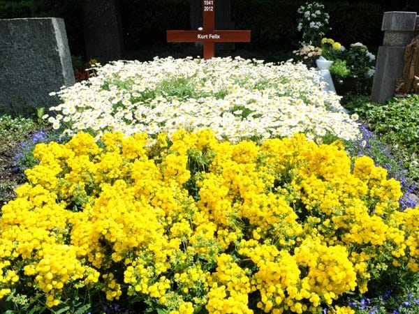 Das Grab des Schweizers in St. Gallen war mit Blumen übersät.