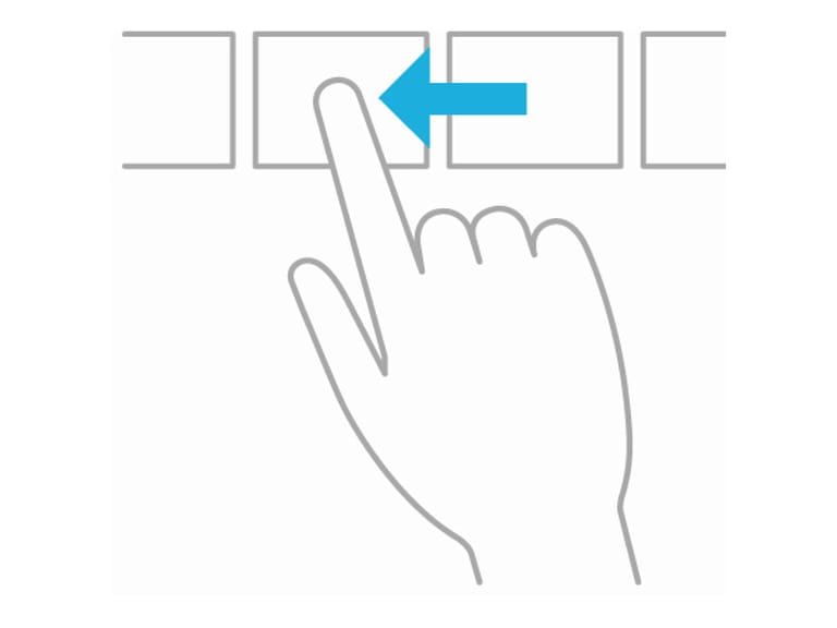 Diese Geste wird häufig zum Schwenken oder Ausführen eines Bildlaufs in Listen und Seiten verwendet.
