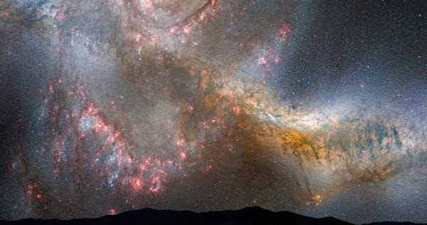 Die Galaxien werden miteinander kollidieren. In 3,9 Milliarden Jahren erleuchtet eine neue Sternenformation den Himmel