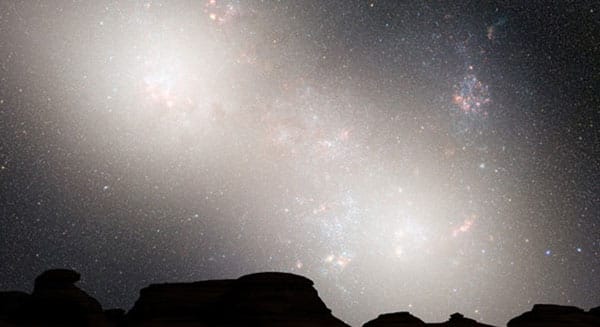 In 5,1 Milliarden Jahren erscheinen die Zentren der Galaxien als leuchtende Punkte