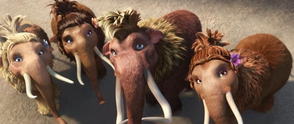 Neben Sids Oma lernen wir in "Ice Age 4 - Voll verschoben" auch dieses Gruppe Mammut-Teenies kennen.