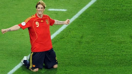 Fernando Torres bejubelt seinen Treffer zum 1:0 im EM-Finale 2008 gegen Deutschland. Fernando Torres bejubelt seinen Treffer zum 1:0 im EM-Finale 2008 gegen Deutschland.