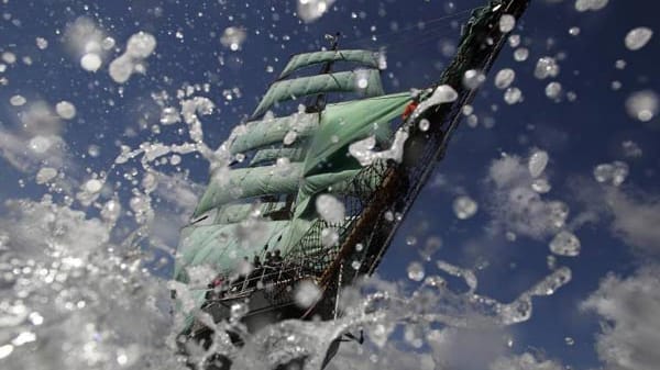 In Aktion: Die Alexander von Humboldt. Windjammer ist ein Großseglertyp, der in der zweiten Hälfte des 19. Jahrhunderts aufkam und die Nachfolge der schnellen Segler antrat.