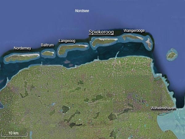 Die ostfriesischen Inseln liegen unmittelbar vor der deutschen Nordseeküste.