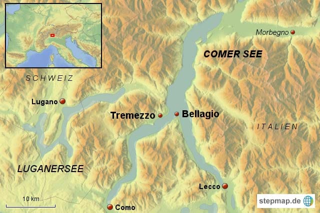 Der Comer See liegt nahe an der Grenze zur Schweiz.
