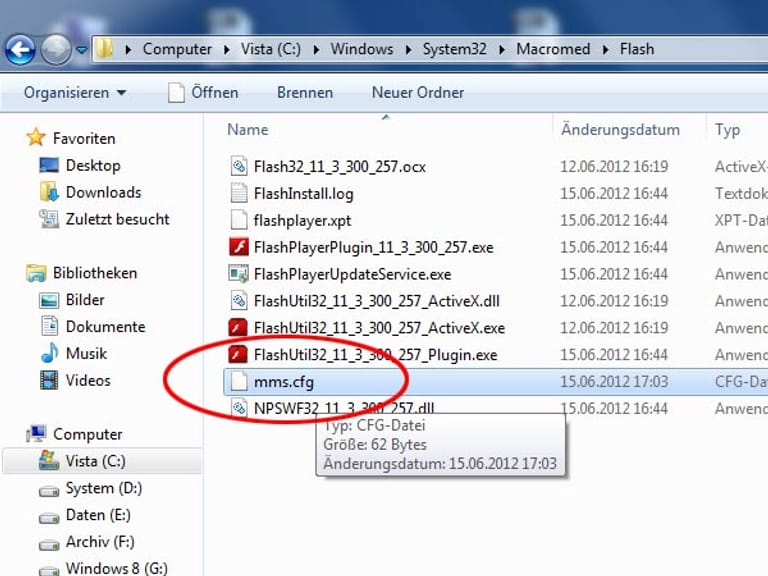 Adobe Flash Player "Protected Mode" abschalten
