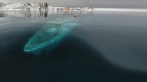 Ein trauriger aber auch faszinierender Anblick: Die "Mar Sem Fim" auf dem Grund der Maxwell Bay in der Antarktis. Ein trauriger aber auch faszinierender Anblick: Die "Mar Sem Fim" auf dem Grund der Maxwell Bay in der Antarktis.