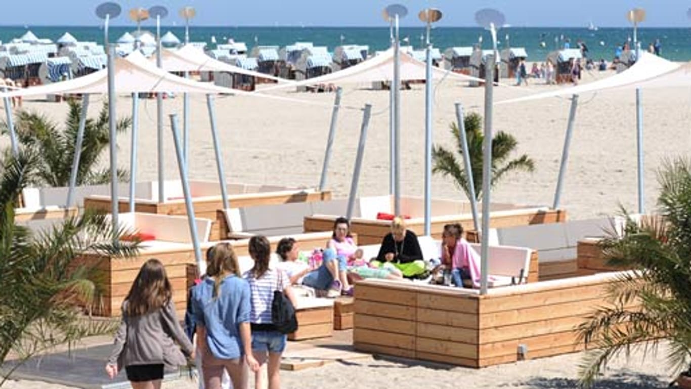 Die Strandbar "Ostseelounge" an der neuen Promenade.