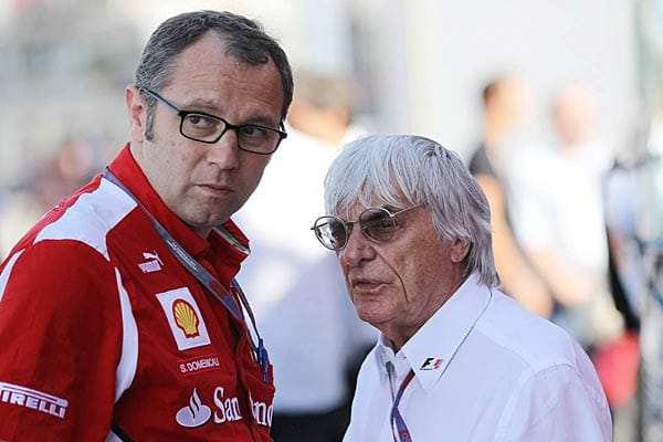 Ferrari-Teamchef Stefano Domenicali (li.) und Formel-1-Boss Bernie Ecclestone.