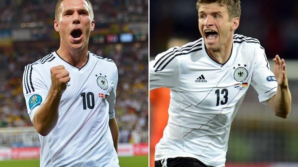 Lukas Podolski (li.) und Thomas Müller dürfen auf einen Einsatz in der Startelf hoffen. Lukas Podolski (li.) und Thomas Müller dürfen auf einen Einsatz in der Startelf hoffen.