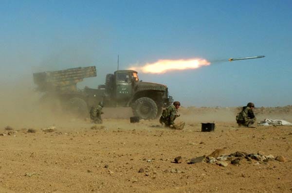 Mehrfach-Raketenwerfer "Grad": Syrien verfügt seit Sowjetzeiten über rund 300 der mobilen Waffensysteme. Mehrfach-Raketenwerfer "Grad": Syrien verfügt seit Sowjetzeiten über rund 300 der mobilen Waffensysteme.